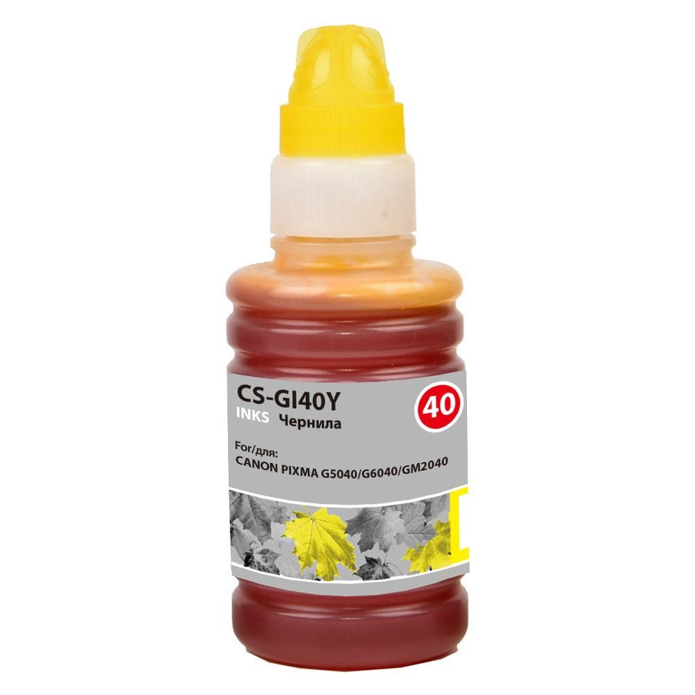 Чернила Cactus CS-GI40Y GI-40 желтый 70мл для Canon Pixma G5040/G6040/GM2040