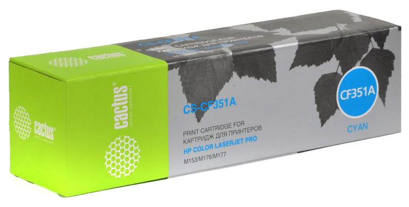 Картридж лазерный Cactus CS-CF351A CF351A голубой (1000стр.) для HP M176/M177