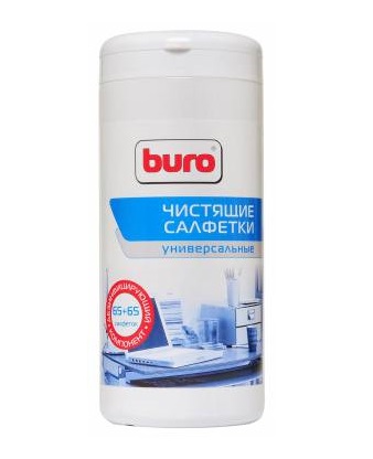 Салфетки Buro BU-Tmix универсальные туба 65шт влажных + 65шт сухих