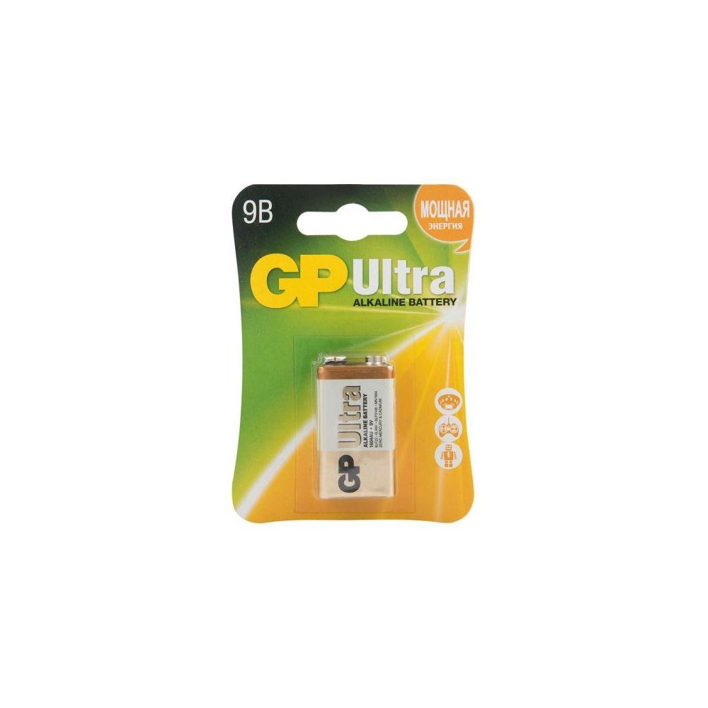 Батарея GP Ultra Alkaline 1604AU 6LR61 9V (1шт)