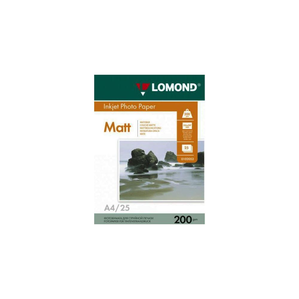 Фотобумага Lomond 0102052 A4/200г/м2/25л./белый матовое/матовое для струйной печати