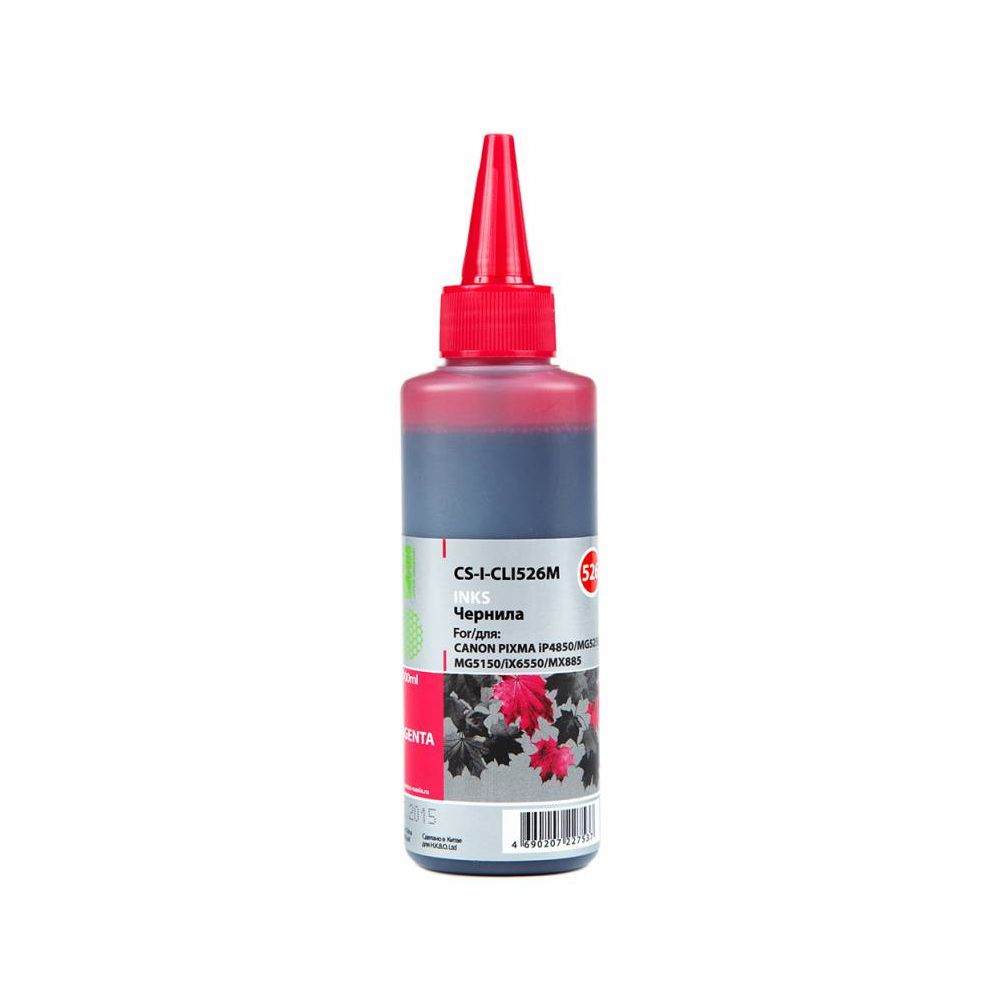 Чернила Cactus CS-I-CLI526M пурпурный 100мл для Canon Pixma iP4850/MG5250/MG5150/iX6550