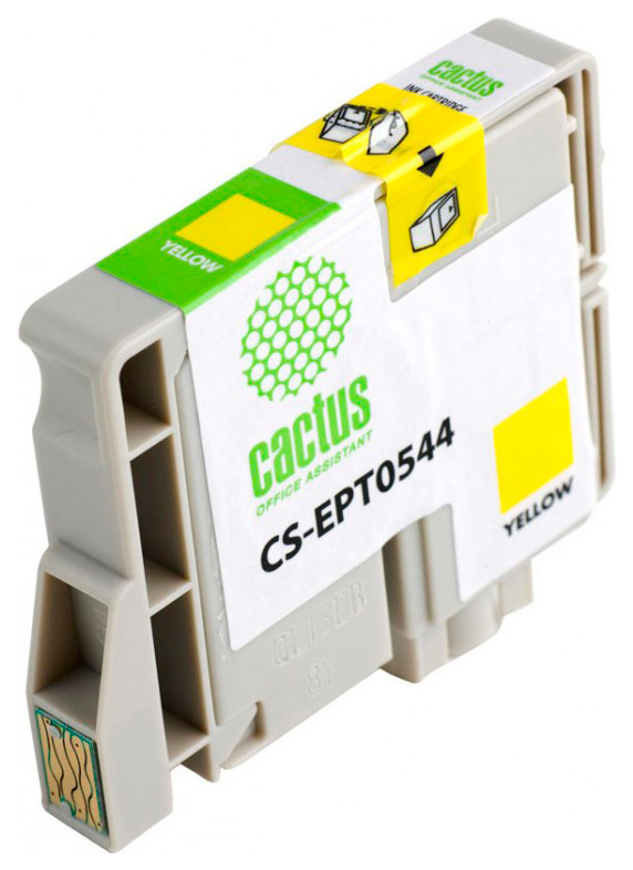 Картридж струйный Cactus CS-EPT0544 T0544 желтый (16.2мл) для Epson Stylus Photo R800/R1800