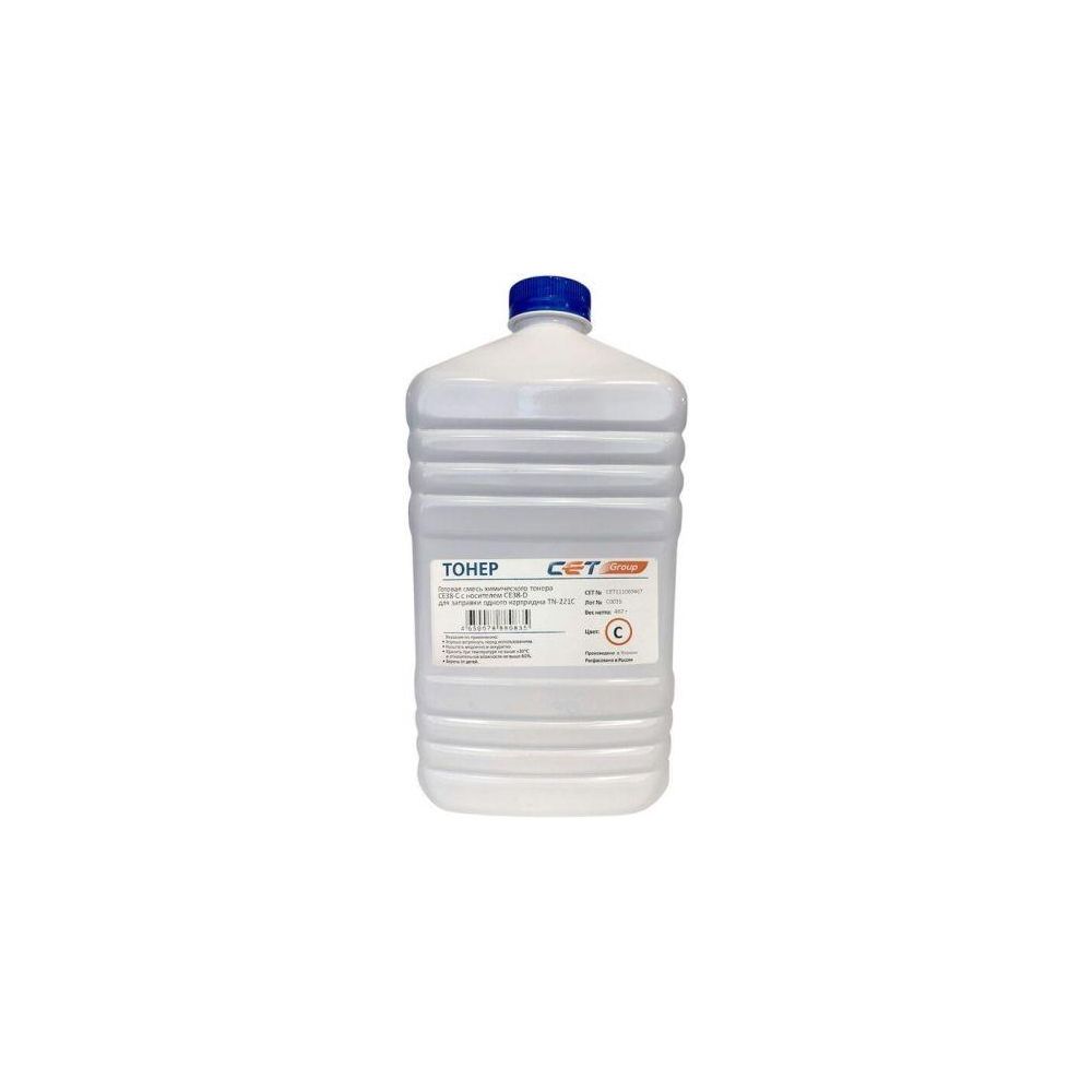 Тонер Cet CE38-C CET111069467 голубой бутылка 467гр. для принтера KONICA MINOLTA Bizhub C227/287