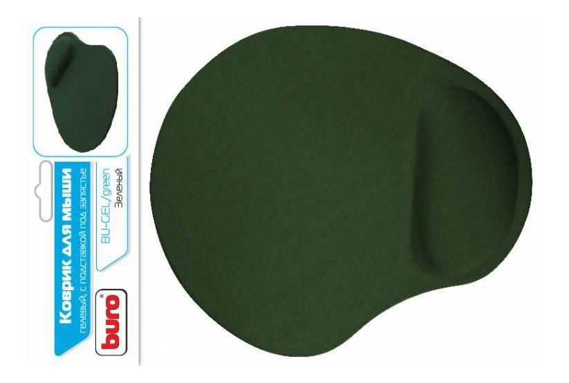Коврик для мыши Buro BU-GEL Мини светло-зеленый 225x190x2мм (BU-GEL/GREEN)