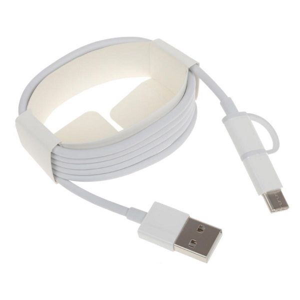 Кабель Xiaomi Mi 2-in-1 SJV4083TY USB (m)-USB Type-C (m)/micro USB (m) 0.3м белый