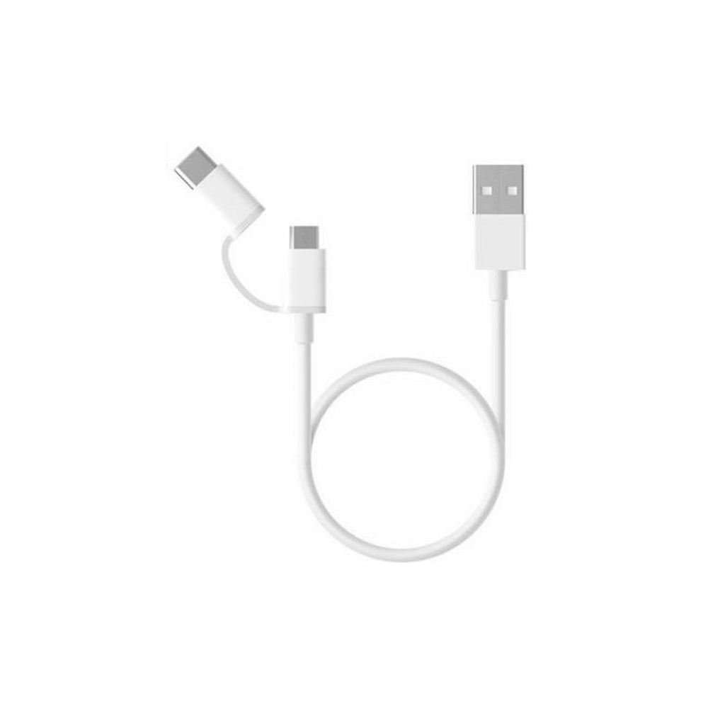 Кабель Xiaomi Mi 2-in-1 SJV4083TY USB (m)-USB Type-C (m)/micro USB (m) 0.3м белый