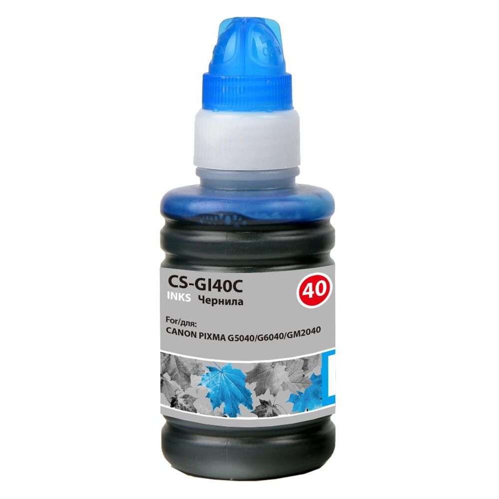 Чернила Cactus CS-GI40C GI-40 голубой 70мл для Canon Pixma G5040/G6040/GM2040