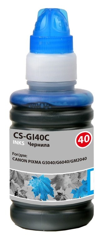 Чернила Cactus CS-GI40C GI-40 голубой 70мл для Canon Pixma G5040/G6040/GM2040