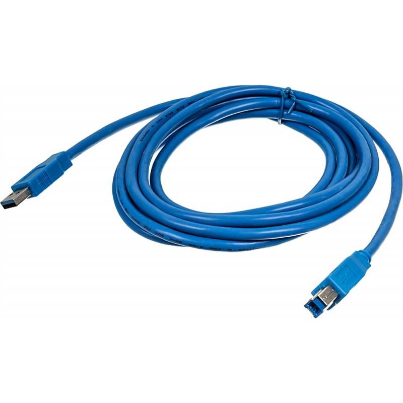 Кабель Ningbo micro USB 3.0 B (m) угловой USB A(m) 3м синий (блистер)