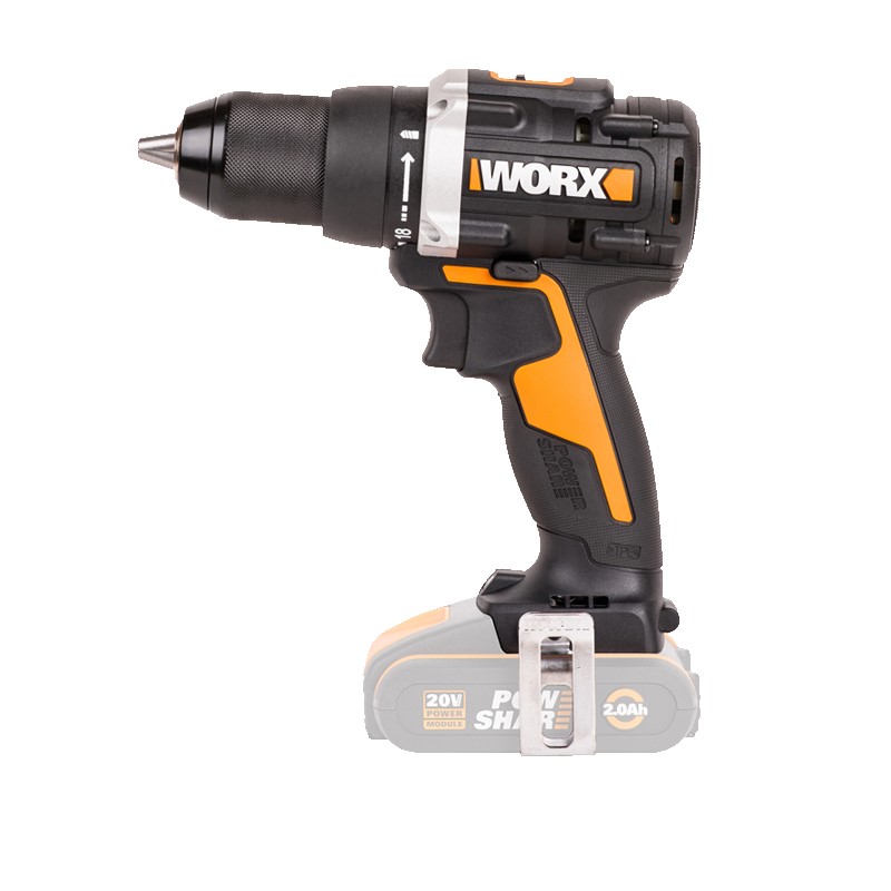 Аккумуляторная бесщёточная дрель-шуруповерт WORX 20V WX102.9 без АКБ и ЗУ, Коробка