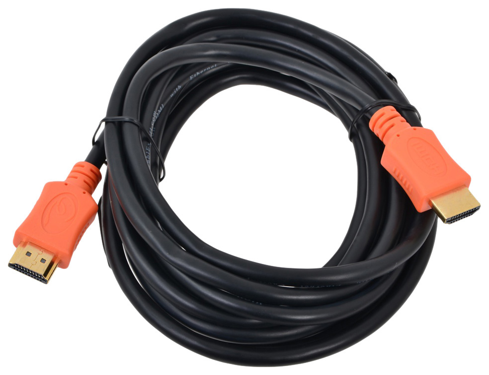 Кабель HDMI Cablexpert 19M/19M, v2.0, Light, позол.разъемы, экран, 3м, черный, пакет