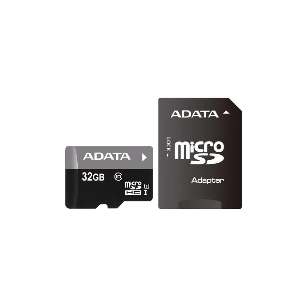 Флеш карта microSDHC 32GB A-Data AUSDH32GUICL10-RA1 + adapter