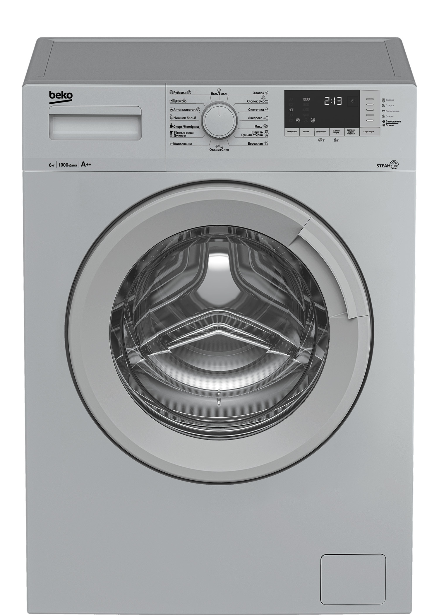 Стиральная машина Beko WSRE6512ZSS класс: A загр.фронтальная макс.:6кг серебристый