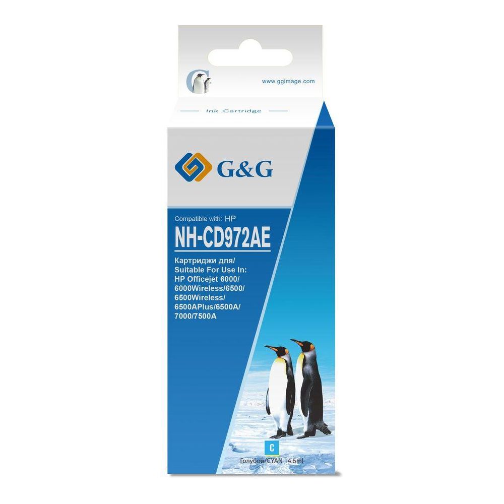 Картридж струйный G&G NH-CD972AE голубой (14.6мл) для HP Officejet 6000/6000Wireless/6500/6500Wirele