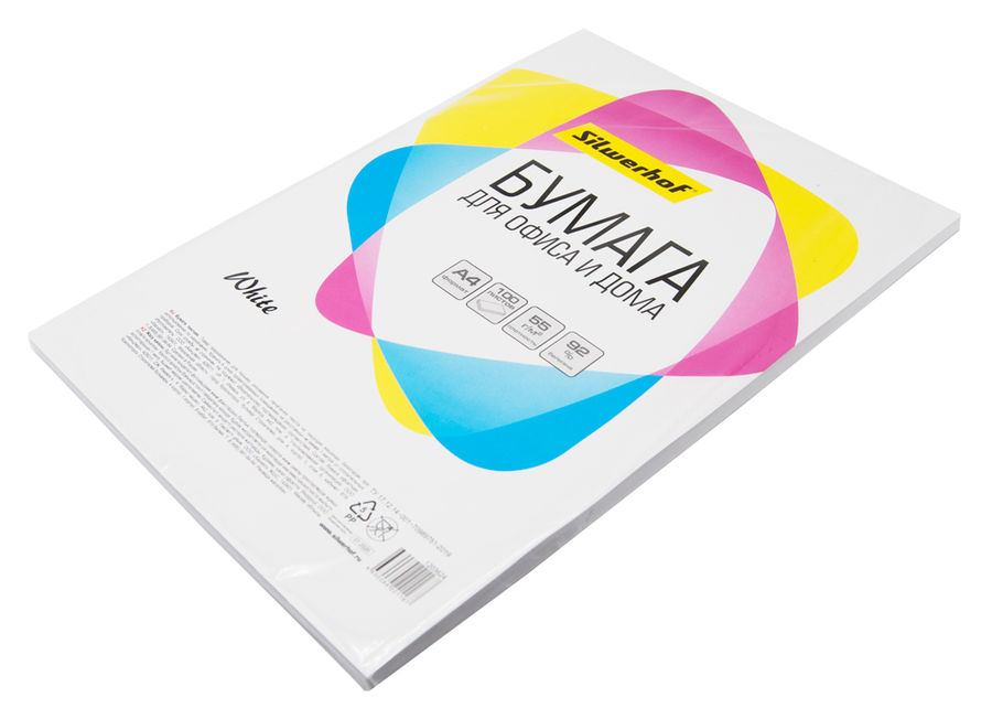 Бумага Silwerhof 716001 A4/60г/м2/100л./белый CIE94% общего назначения(офисная)