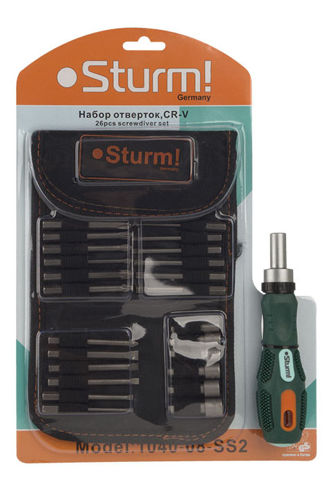 Отвертка Sturm! 1040-08-SS2 в компл.:26 предметов