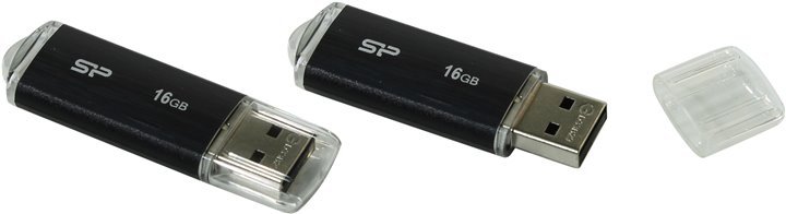 Флеш Диск Silicon Power 16Gb Ultima U02 SP016GBUF2U02V1K USB2.0 черный
