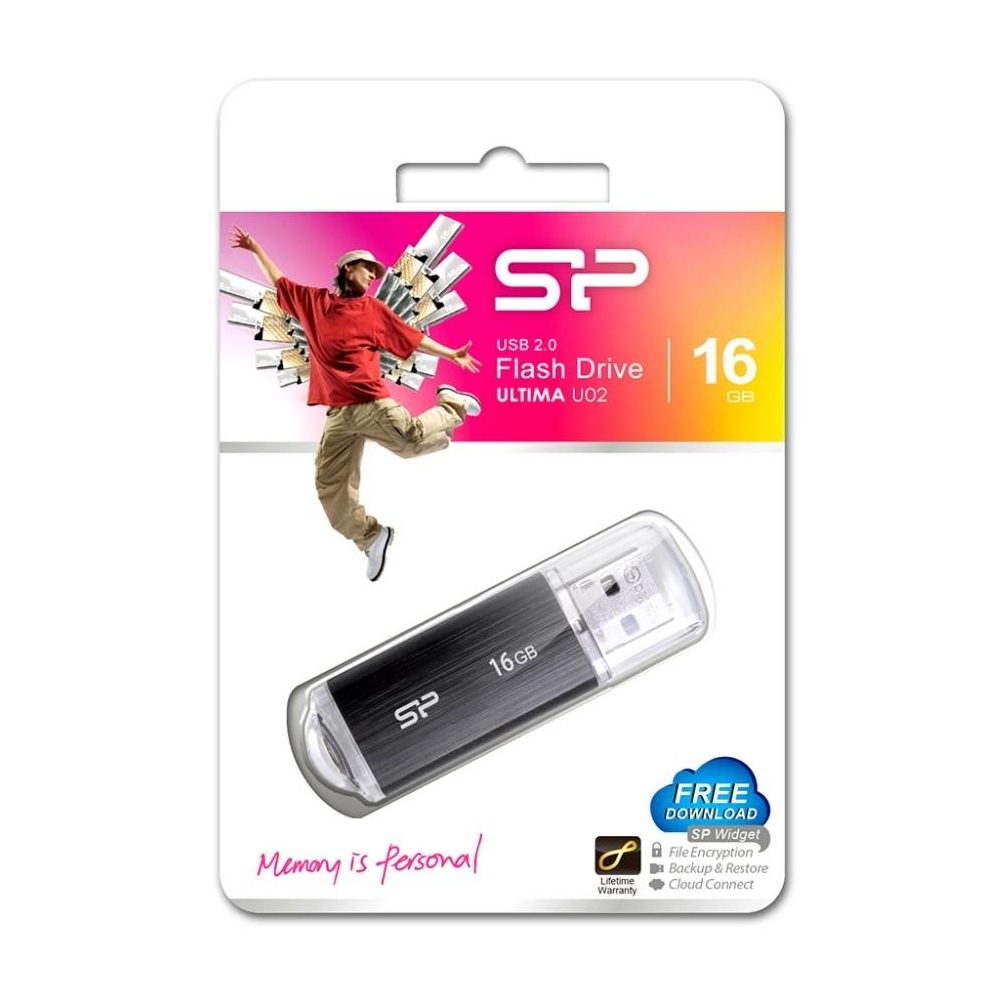 Флеш Диск Silicon Power 16Gb Ultima U02 SP016GBUF2U02V1K USB2.0 черный