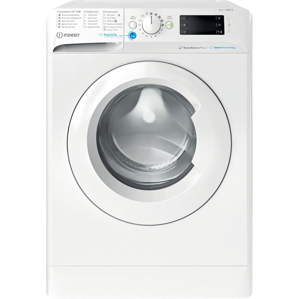 Стиральная машина узкая Indesit Innex BWSE 61051 WWV RU, с фронтальной загрузкой, 6кг, 1000об/мин