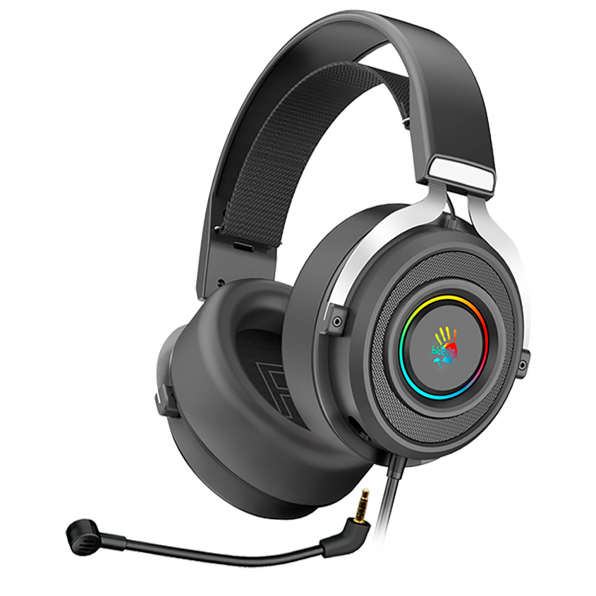 Наушники с микрофоном A4Tech Bloody G535P черный/серебристый 2м мониторные оголовье (G535P 4PIN+USB/