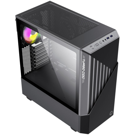 Корпус Mid-Tower GameMax Contac COC BG черный [закаленное стекло, 2 x 120 мм, 0.6 мм] [MFG.T806]