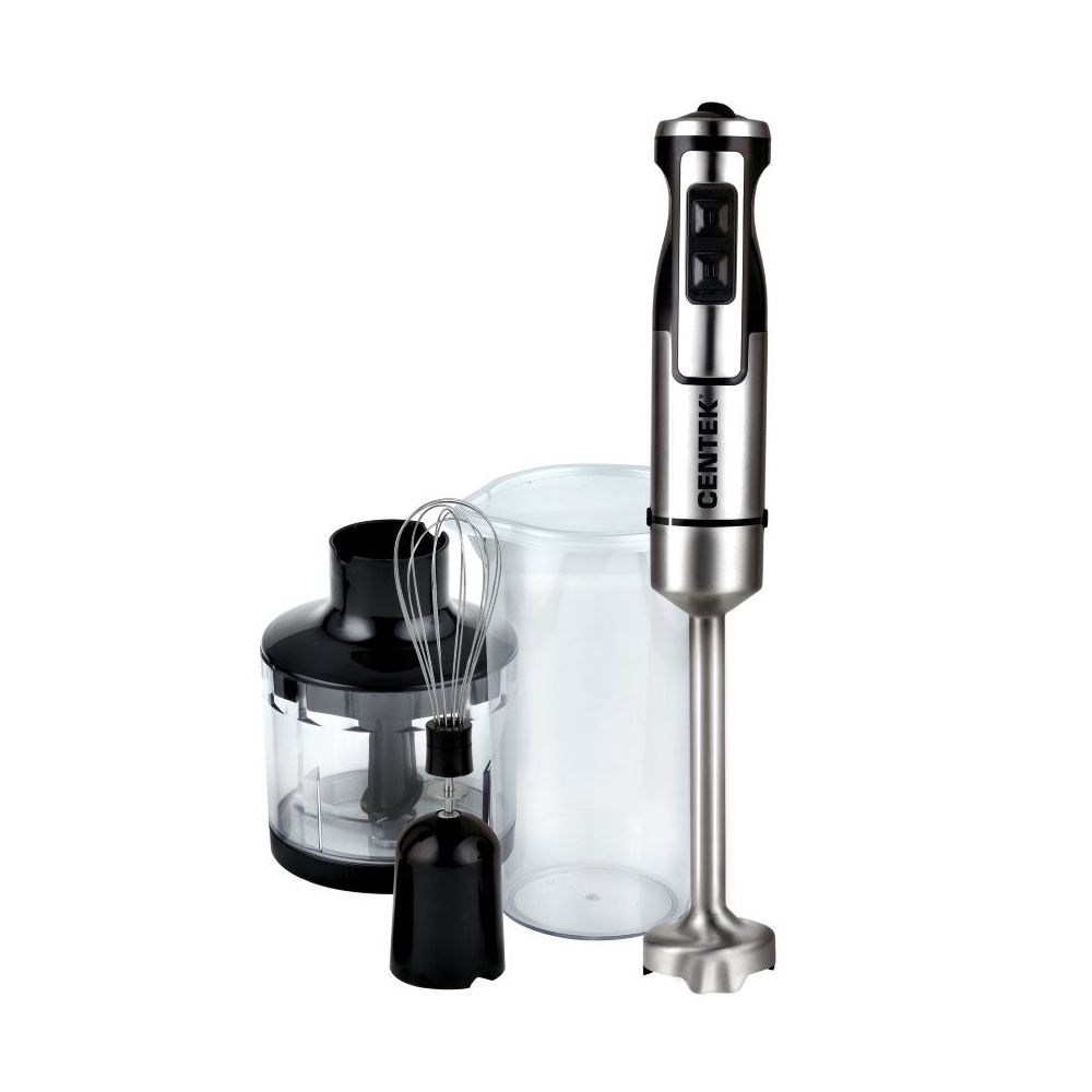 Блендер Centek CT-1338 (черн/сталь) 1300Вт DC мотор, РЕГУЛЯТОР МОЩНОСТИ сLED, стакан, чоппер, венчик