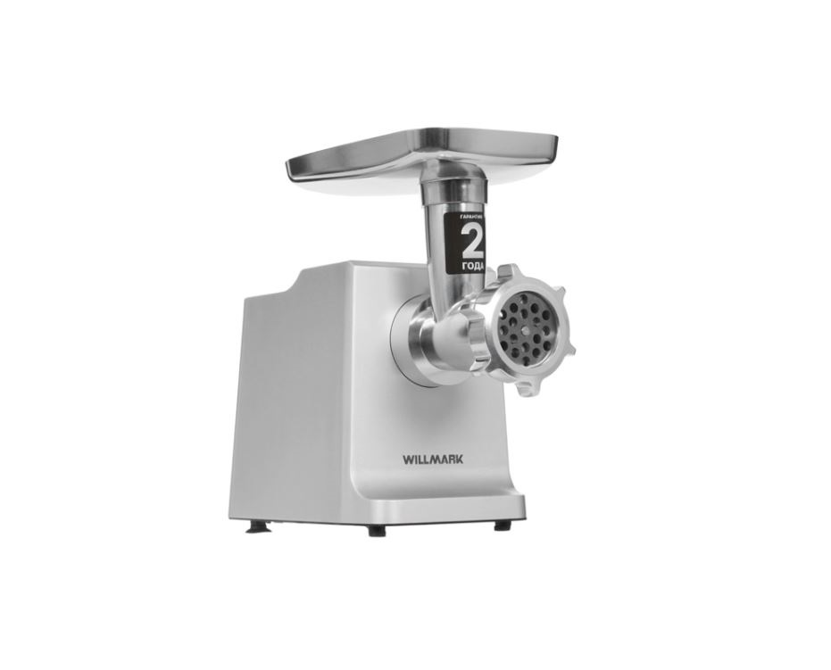 Мясорубка электрическая WILLMARK WMG-3080S (3000Вт, мет. шест. редукт., мет. корпус,ков. нож,рев, 2
