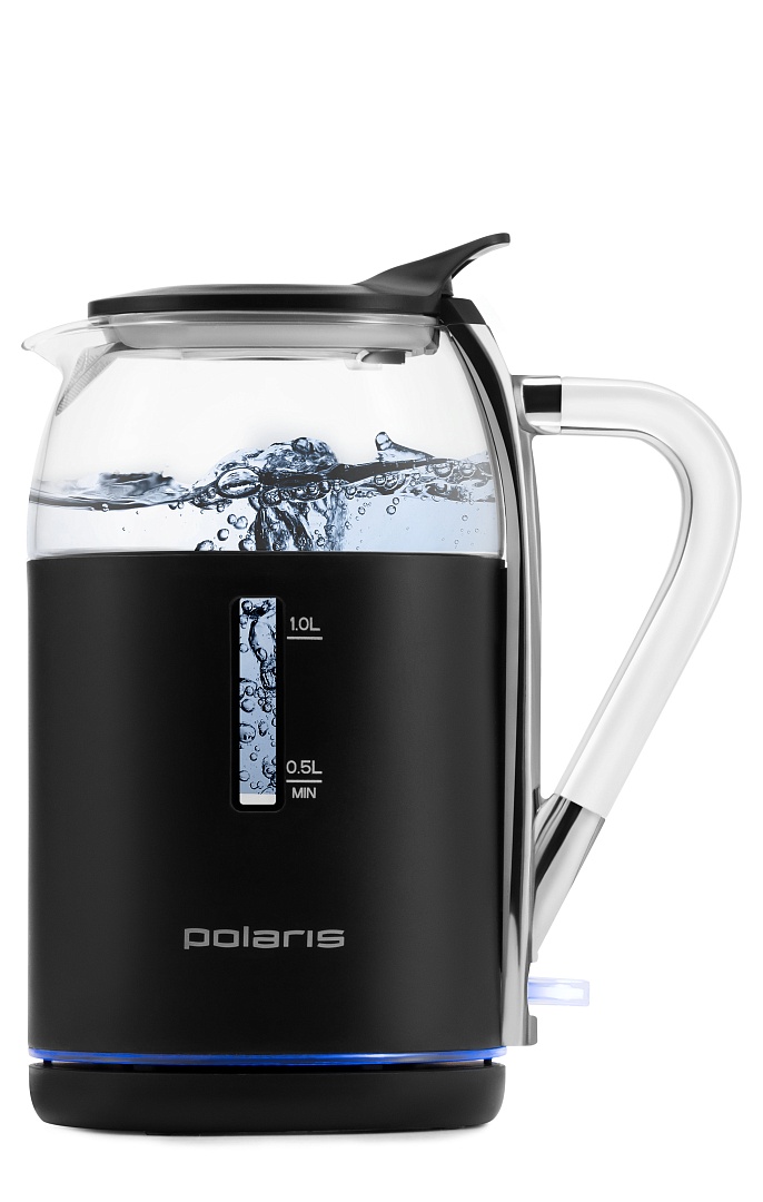 Чайник электрический Polaris PWK 1563CGL 1.5л. 2200Вт черный/прозрачный (корпус: пластик)