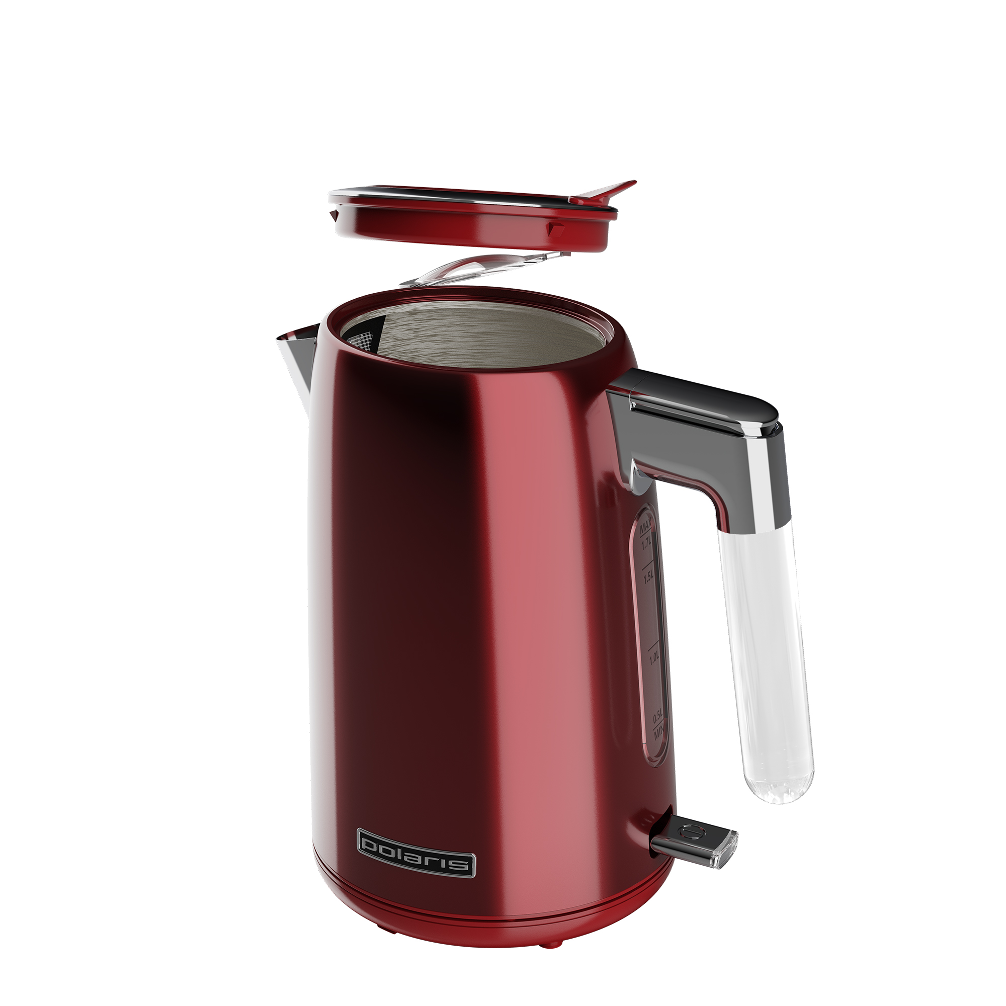 Чайник электрический Polaris PWK 1746CA Water Way Pro 1.7л. 2200Вт красный (корпус: нержавеющая сталь)