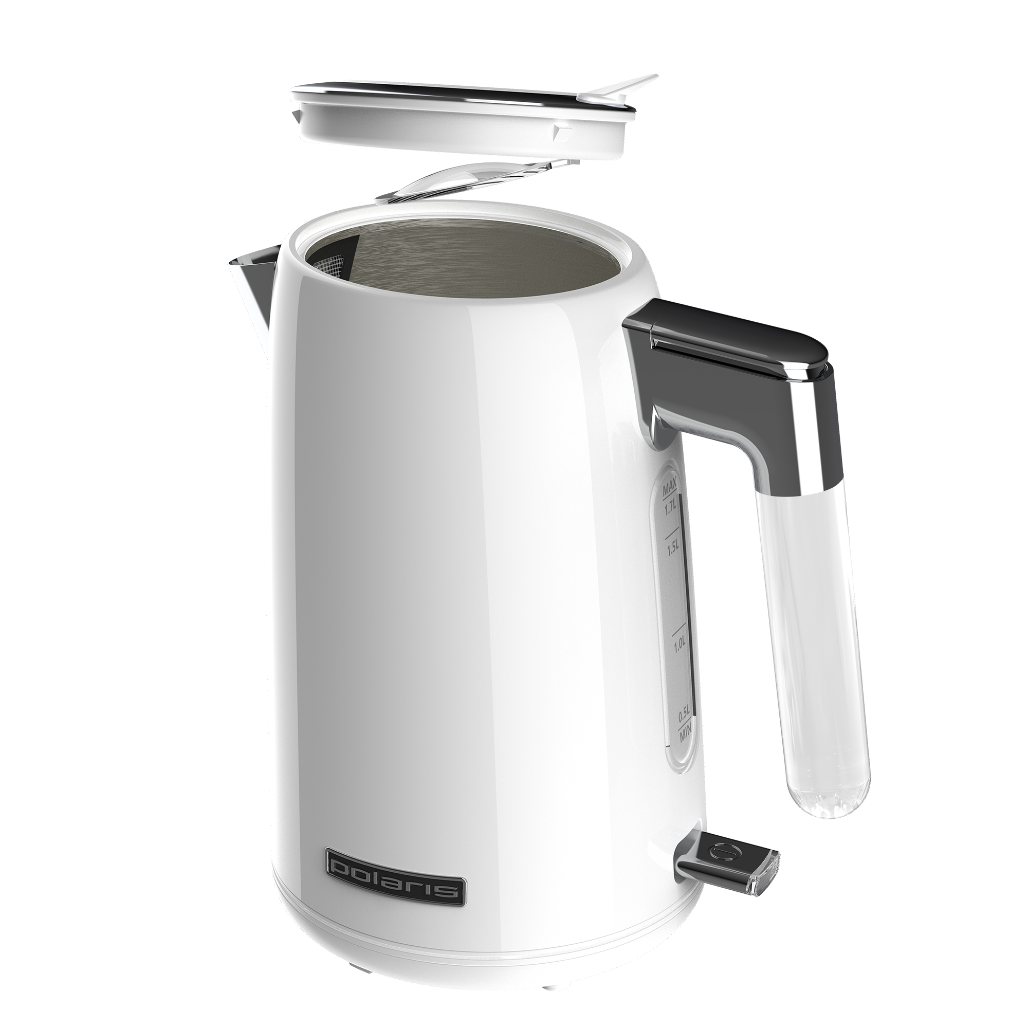 Чайник электрический Polaris PWK 1746CA Water Way Pro 1.7л. 2200Вт белый (корпус: нержавеющая сталь)