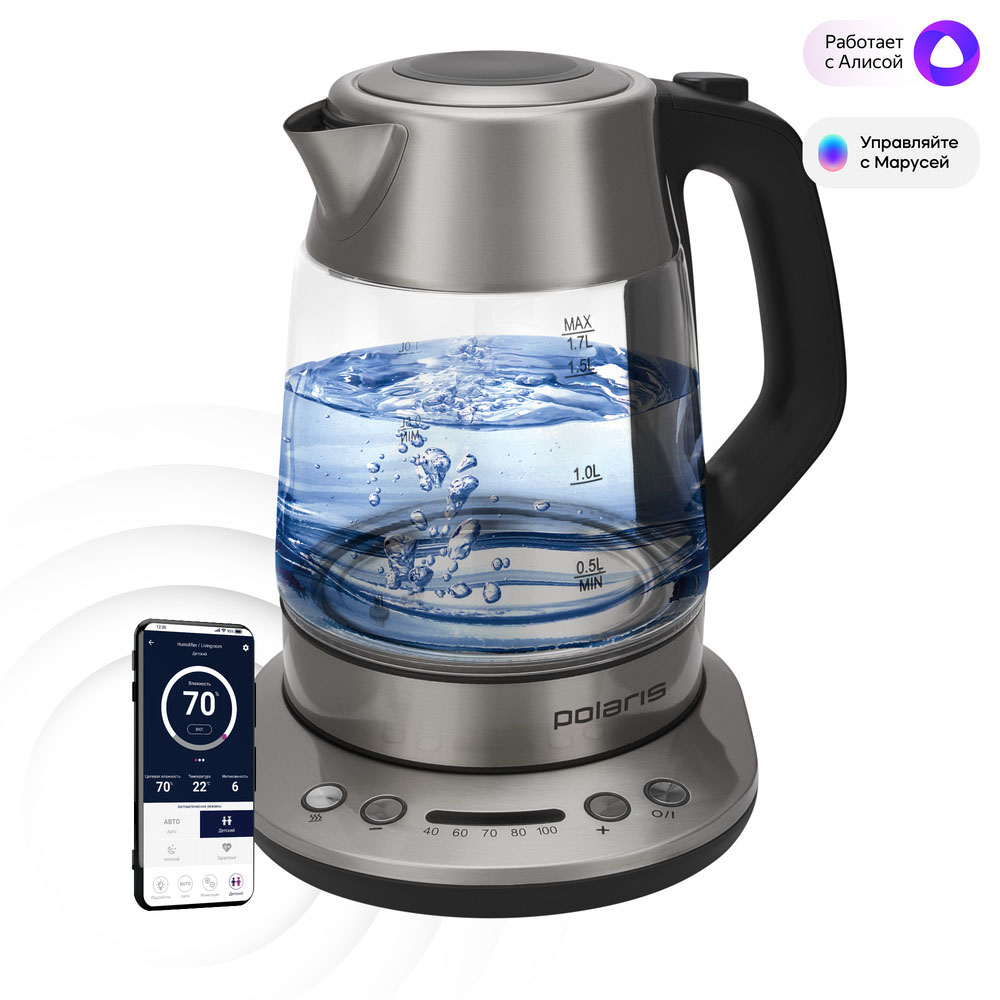 Чайник POLARIS PWK 1775CGLD WIFI IQ Home серебро