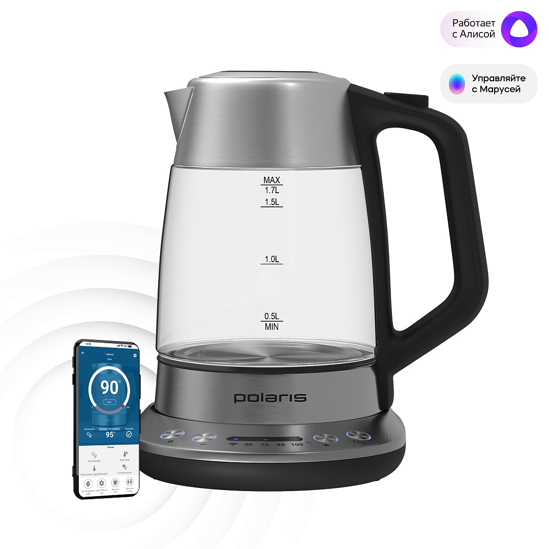 Чайник POLARIS PWK 1775CGLD WIFI IQ Home серебро