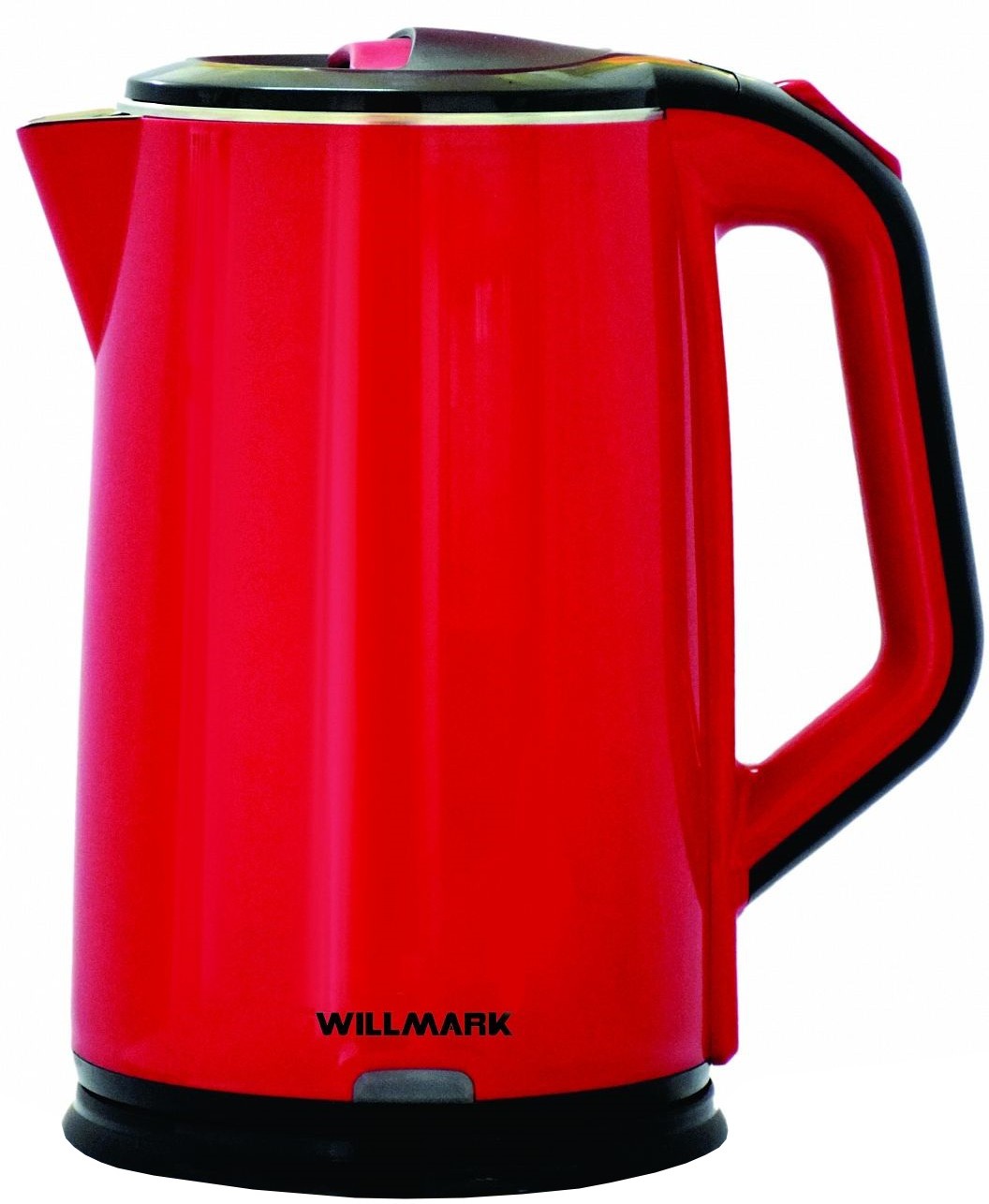 Чайник электрический WILLMARK WEK-2012PS (2.0л, дв. стенки, эффект термоса, пов. на 360 град., 2000 Вт (Темн.крас)