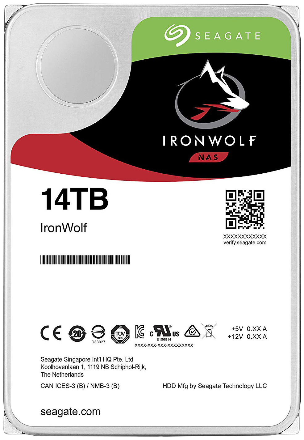 Жесткий диск/ HDD Seagate SATA3 IronWolf NAS 14TB  7200rpm 256MB 1 year warranty
