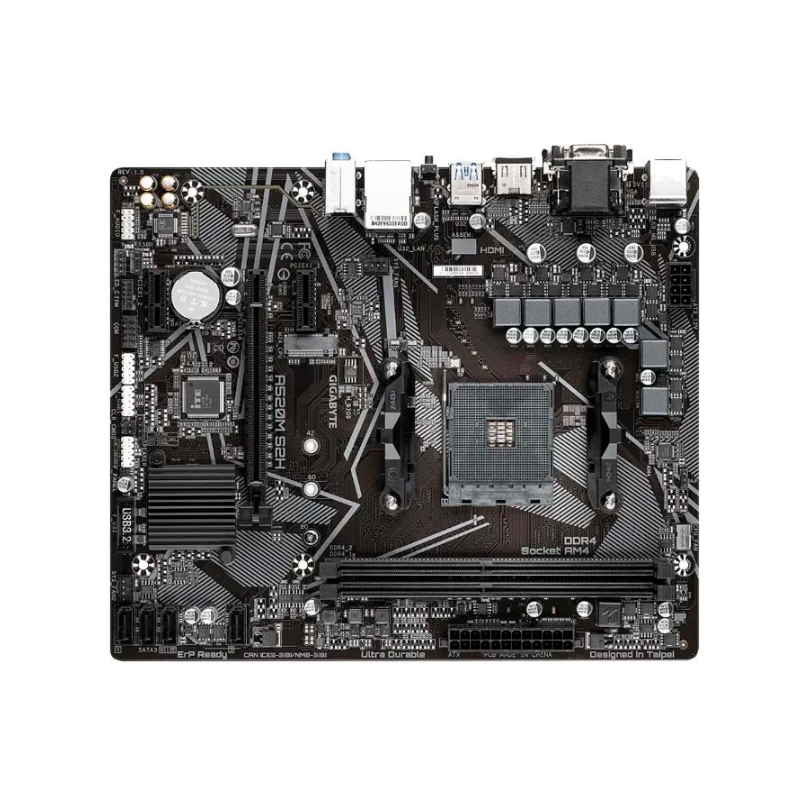 Материнская плата Gigabyte A520M S2H (V1.2) Soc-AM4 AMD A520 2xDDR4 mATX AC`97 8ch(7.1) GbLAN RAID+VGA+DVI+HDMI