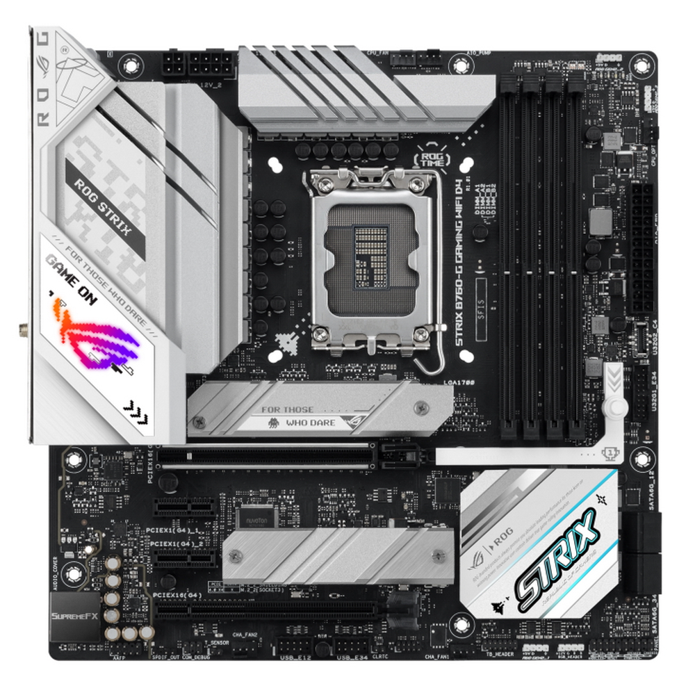 Материнская плата Asus ROG STRIX B760-G GAMING WIFI D4 Soc-1700 Intel B760 4xDDR4 mATX AC`97 8ch(7.1) 2.5Gg RAID+HDMI+DP