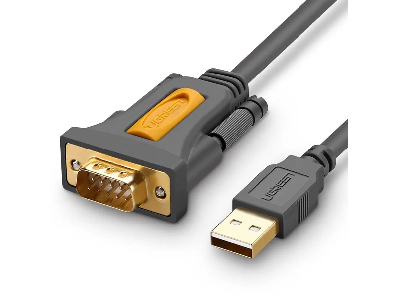 Кабель UGREEN CR104 (20210) USB 2.0 A To DB9 RS-232 Male Adapter Cable 1 м серый