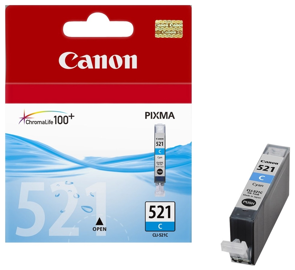 Картридж струйный Canon CLI-521C 2934B004 голубой для Canon iP3600/4600/MP540/620/630/980