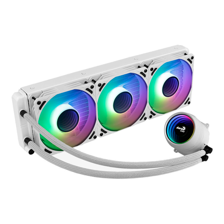 Комплект водяного охлаждения Aerocool Mirage L360WH (универсальный, 550W, 26.8 (макс) dB, 600-1800 rpm, 3x120мм, 4 pin,