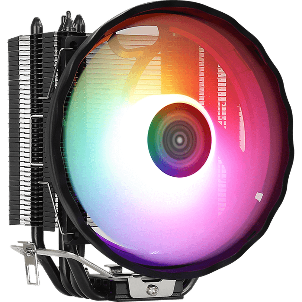 Вентилятор для процессора Aerocool Rave 4 ARGB 130W / ARGB / PWM / Intel 115X/775/1200/1700 / AMD / Heat pipe 6mm x4
