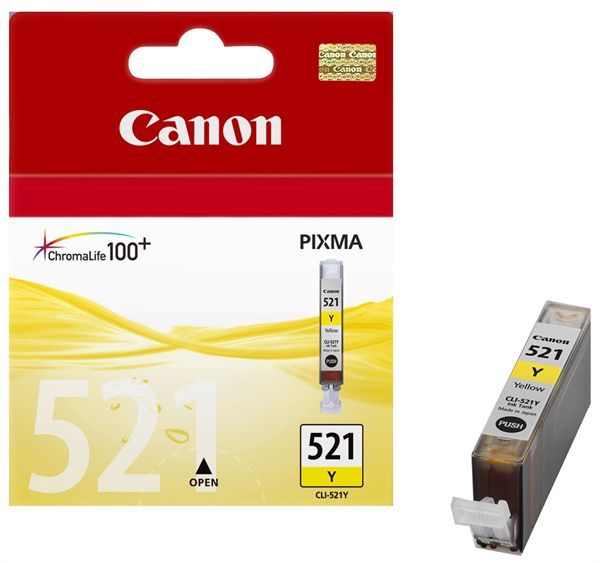 Картридж струйный Canon CLI-521Y 2936B004 желтый для Canon iP3600/4600/4700/MP540/550/560/620/630/64