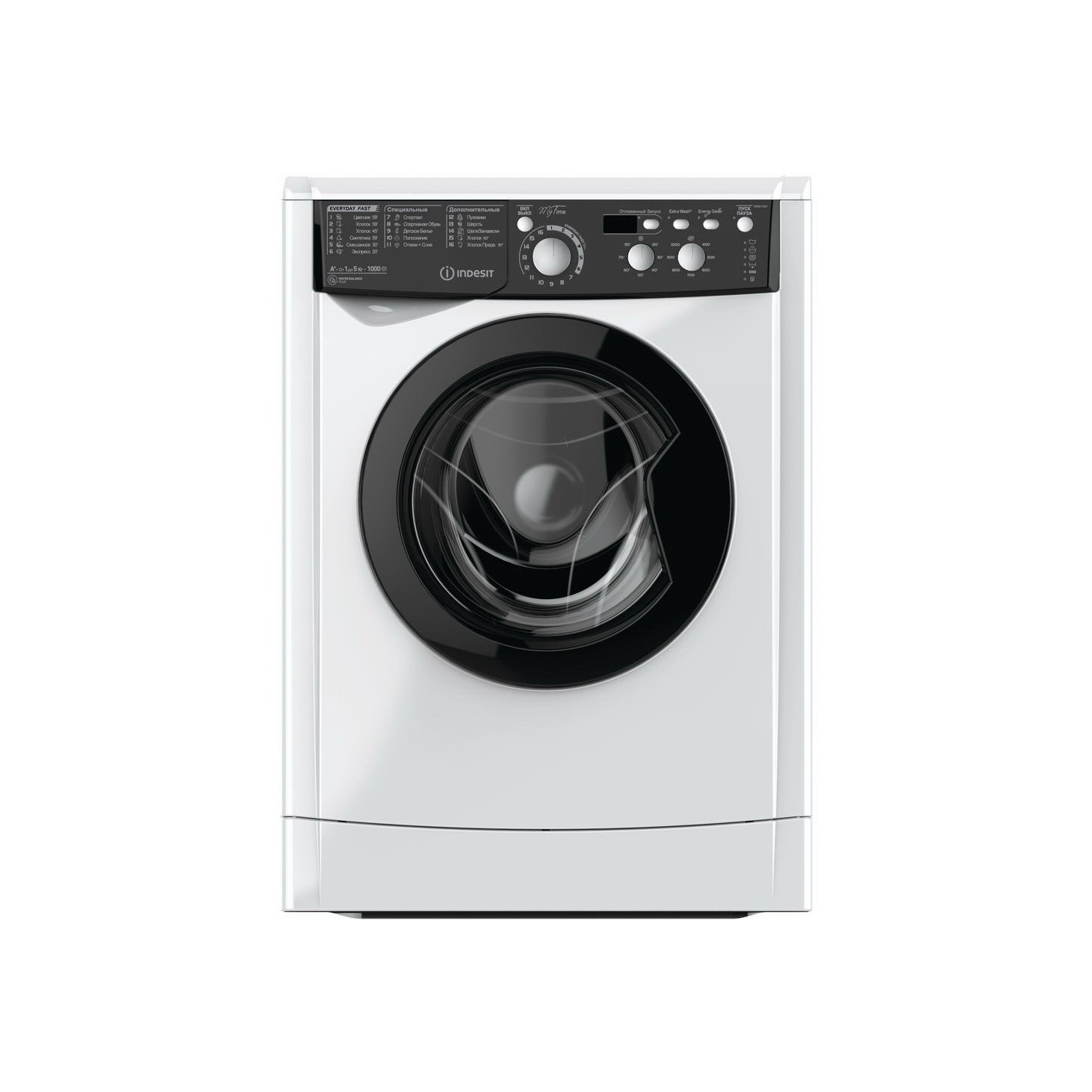 Стиральная машина Indesit MyTime EWSD 51031 BK CIS, с фронтальной загрузкой, 5кг, 1000об/мин