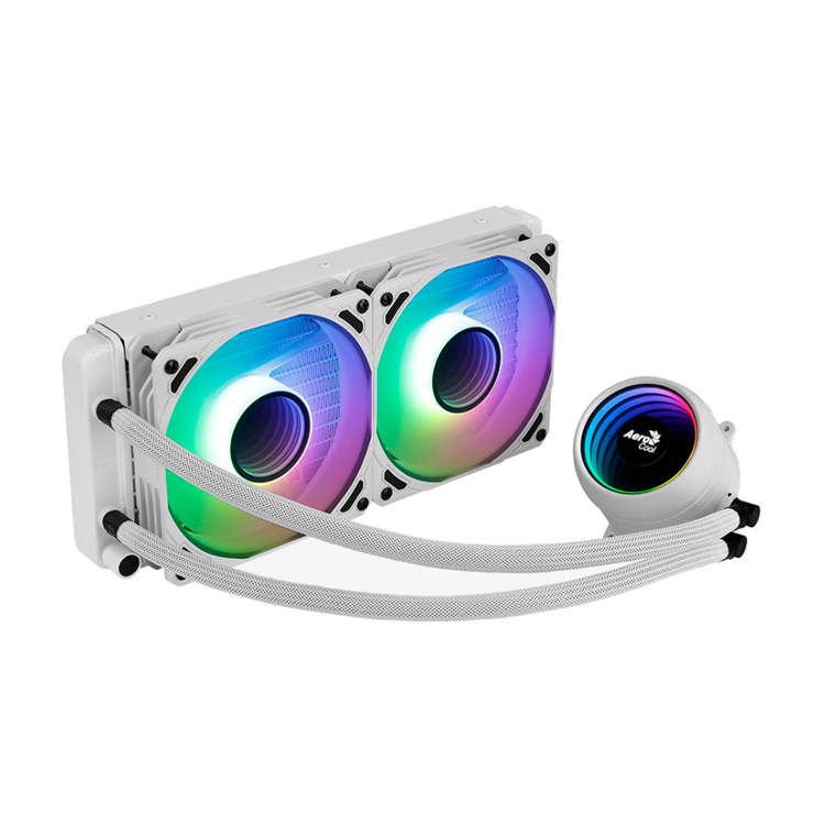 Комплект водяного охлаждения Aerocool Mirage L240WH (универсальный, 400W, 26.8 (макс) dB, 600-2000 rpm, 2x120мм, 4 pin,