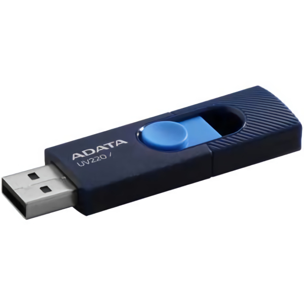 Флеш накопитель 32GB ADATA UV220, USB 2.0, черный/голубой