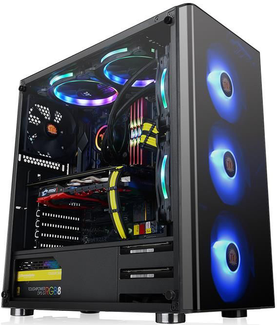 Корпус Thermaltake V200 TG RGB CA-1K8-00M1WN-01 Black/Win/SPCC/Tempered Glass*1/120mm RGB Fans*3 + 120mm Standard CA-1K8-00M1WN-01 Fan*1/MB Sync (874398)