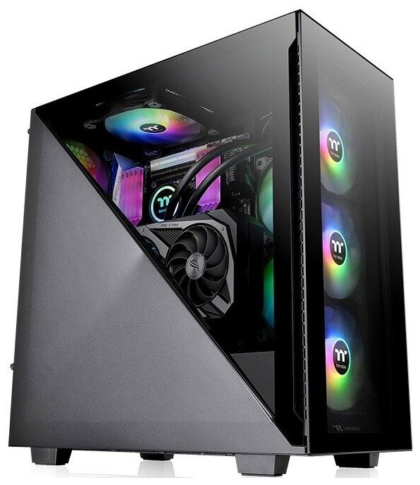 Корпус Thermaltake Divider 300 TG ARGB черный без БП ATX 2x120mm 2xUSB3.0 audio front door bott PSU