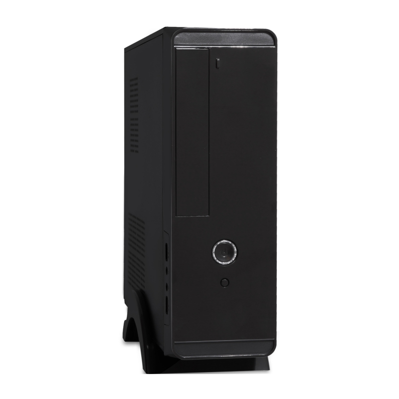 Корпус MiniITX ExeGate MI-208 Black, miniITX/mATX, <M350, 80mm>, 2*USB, Audio