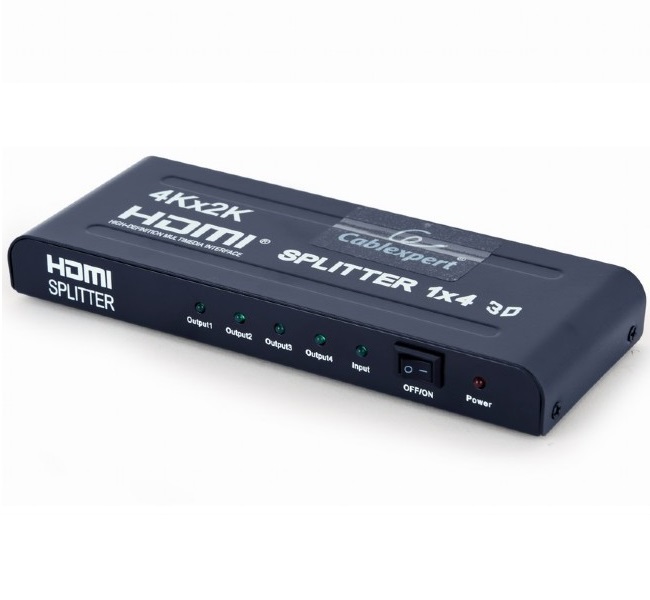 Разветвитель HDMI Gembird DSP-4PH4-02 HD19F/4x19F Full-HD, 3D, 1.4v