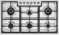 Газовая варочная поверхность Smeg PGF96 [нержавеющая сталь, конфорок - 6,  решетки - чугун, белый]
